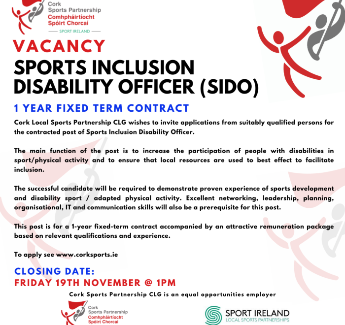 Sports Inclusion Disability Officer Job Advert