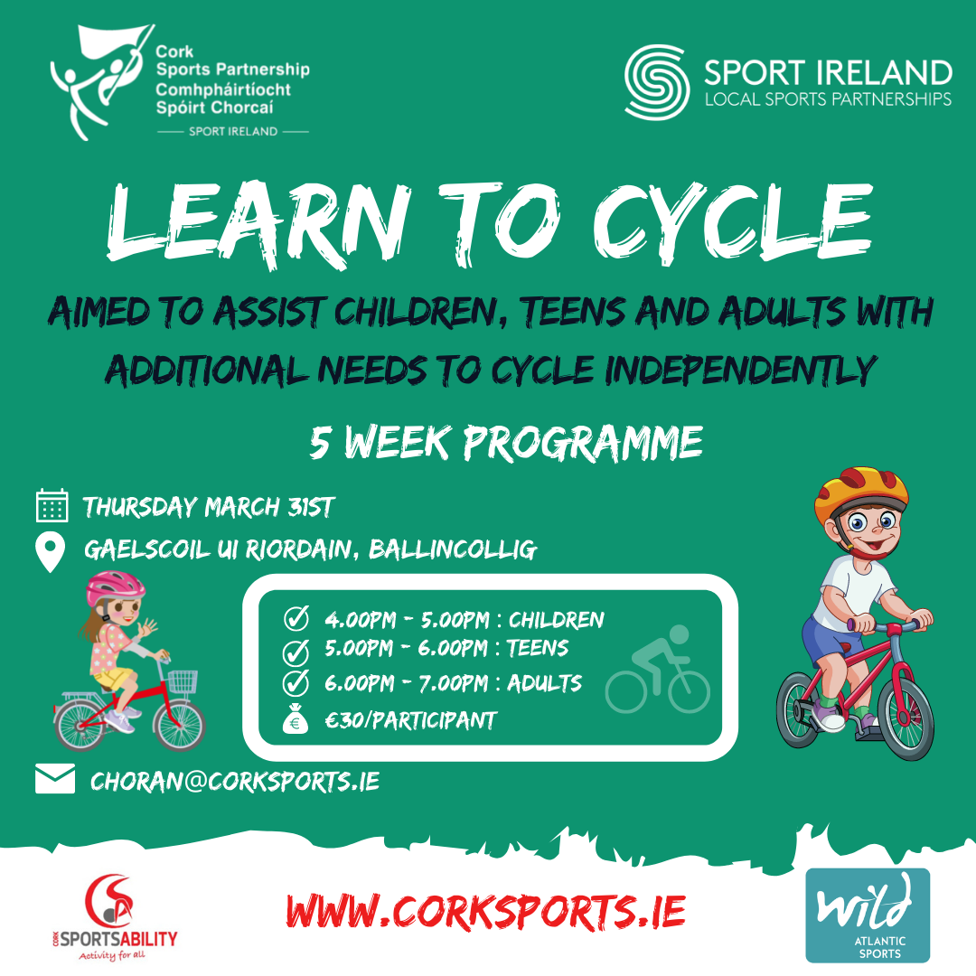 New Learn To Cycle Programme | Cork Sports Partnership